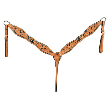 HILASON Western Horse Headstall Breast Collar Tack Set Genuine American Leather
